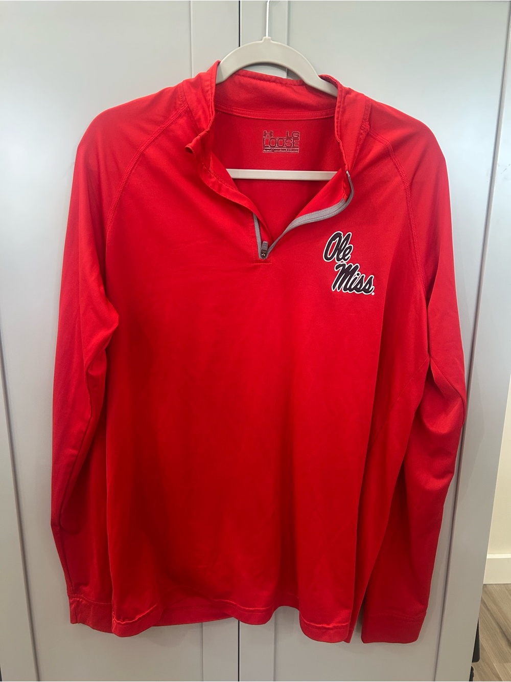 Under Armour Red Ole Miss Quarter‑Zip Pullover